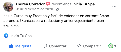 Recomendación curso de aparato logia de Spa de Andrea Corredor